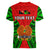 (Custom Personalised) Papua New Guinea Women V Neck T Shirt Southern Highlands Province Mix Coat Of Arms Polynesian Art - Wonder Print Shop