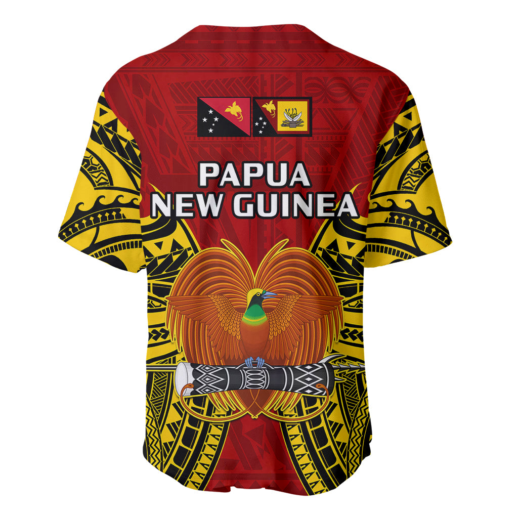 Papua New Guinea Baseball Jersey Western Province Mix Coat Of Arms Polynesian Art - Wonder Print Shop