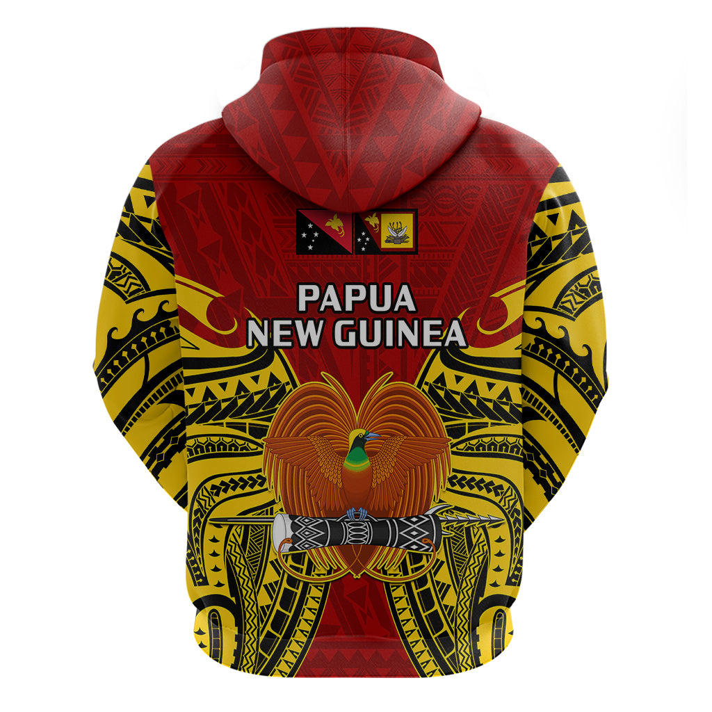 Papua New Guinea Hoodie Western Province Mix Coat Of Arms Polynesian Art - Wonder Print Shop
