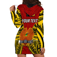 (Custom Personalised) Papua New Guinea Hoodie Dress Western Province Mix Coat Of Arms Polynesian Art - Wonder Print Shop