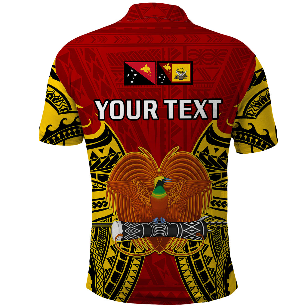 Custom Papua New Guinea Polo Shirt Western Province Mix Coat Of Arms Polynesian Art - Wonder Print Shop
