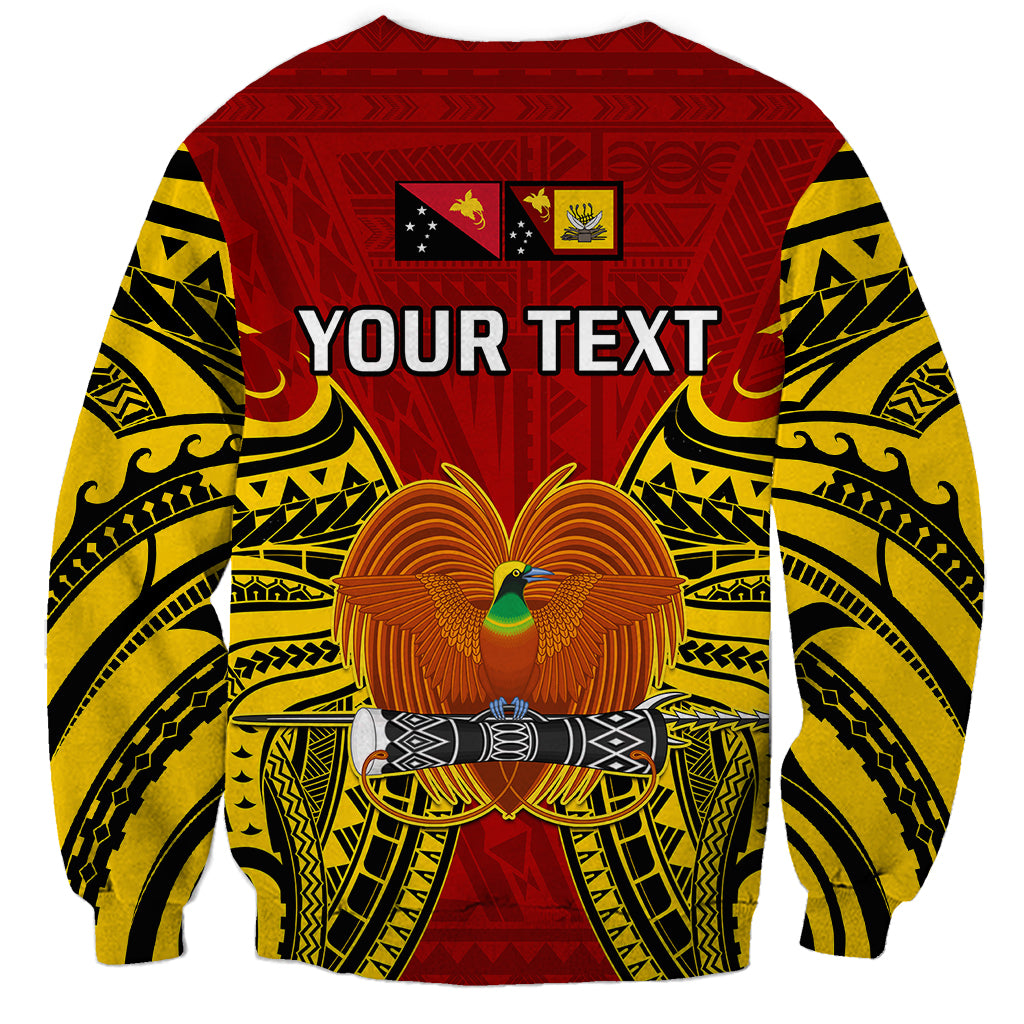 (Custom Personalised) Papua New Guinea Sweatshirt Western Province Mix Coat Of Arms Polynesian Art - Wonder Print Shop