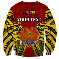 (Custom Personalised) Papua New Guinea Sweatshirt Western Province Mix Coat Of Arms Polynesian Art - Wonder Print Shop