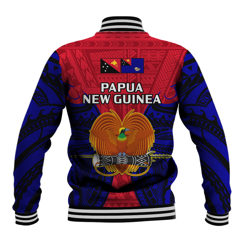 Papua New Guinea Baseball Jacket West New Britain Province Mix Coat Of Arms Polynesian Art - Wonder Print Shop