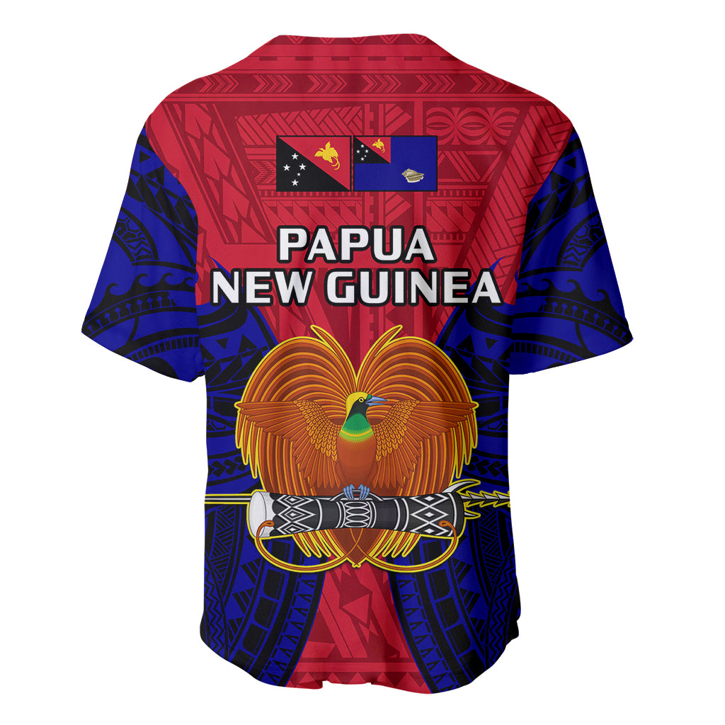 Papua New Guinea Baseball Jersey West New Britain Province Mix Coat Of Arms Polynesian Art - Wonder Print Shop