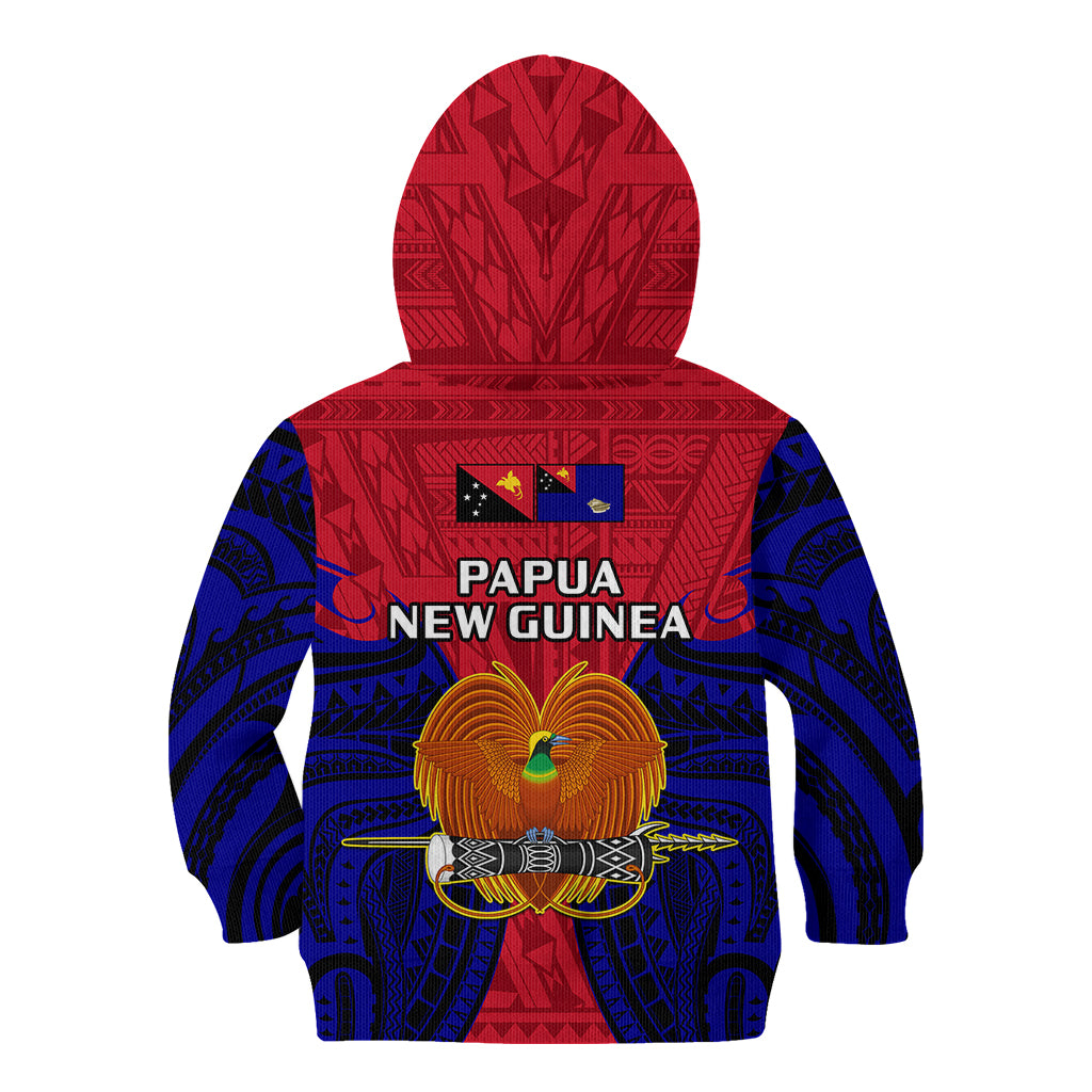Papua New Guinea Kid Hoodie West New Britain Province Mix Coat Of Arms Polynesian Art - Wonder Print Shop