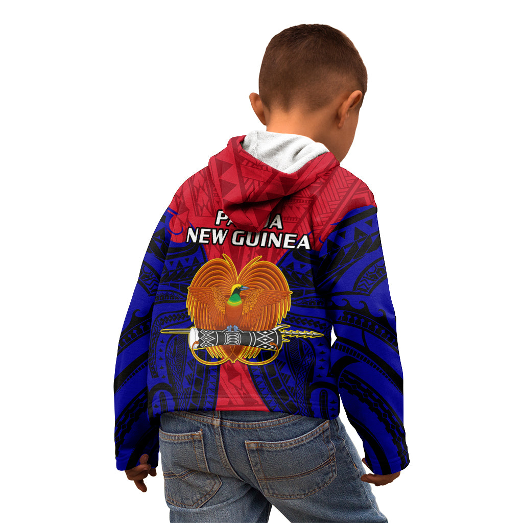 Papua New Guinea Kid Hoodie West New Britain Province Mix Coat Of Arms Polynesian Art - Wonder Print Shop