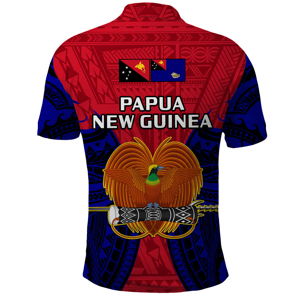 Papua New Guinea Polo Shirt West New Britain Province Mix Coat Of Arms Polynesian Art - Wonder Print Shop