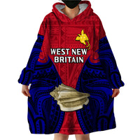 Papua New Guinea Wearable Blanket Hoodie West New Britain Province Mix Coat Of Arms Polynesian Art - Wonder Print Shop