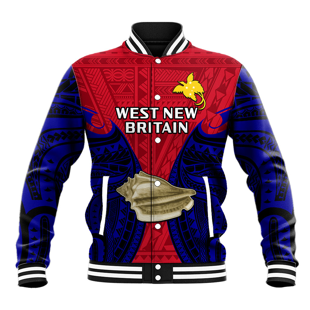 (Custom Personalised) Papua New Guinea Baseball Jacket West New Britain Province Mix Coat Of Arms Polynesian Art - Wonder Print Shop