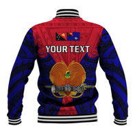 (Custom Personalised) Papua New Guinea Baseball Jacket West New Britain Province Mix Coat Of Arms Polynesian Art - Wonder Print Shop