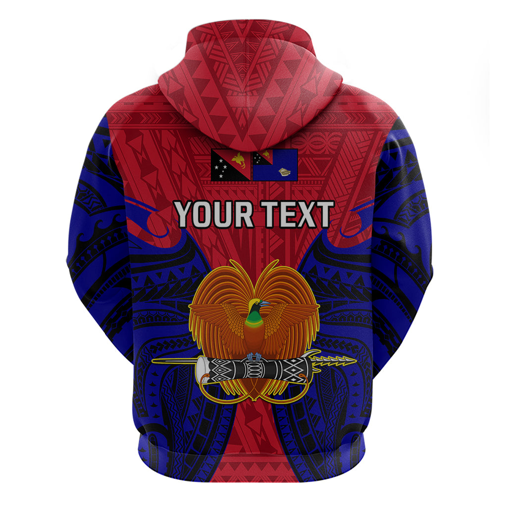 Custom Papua New Guinea Hoodie West New Britain Province Mix Coat Of Arms Polynesian Art - Wonder Print Shop