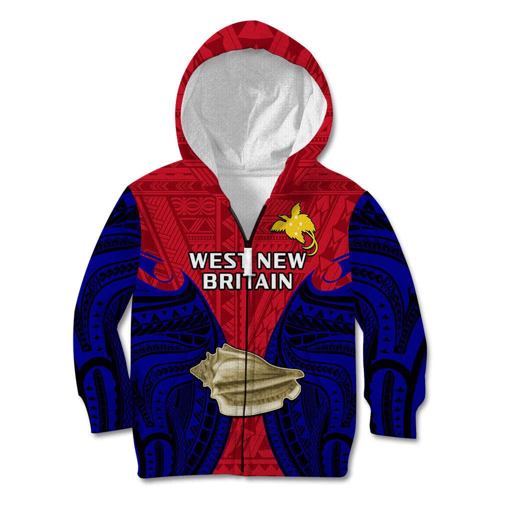 (Custom Personalised) Papua New Guinea Kid Hoodie West New Britain Province Mix Coat Of Arms Polynesian Art - Wonder Print Shop