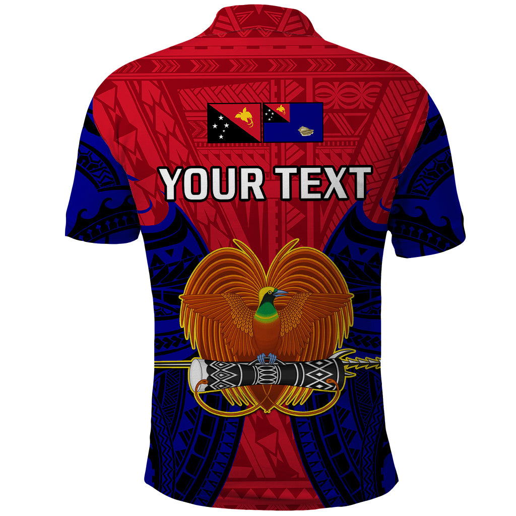 Custom Papua New Guinea Polo Shirt West New Britain Province Mix Coat Of Arms Polynesian Art - Wonder Print Shop
