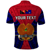 Custom Papua New Guinea Polo Shirt West New Britain Province Mix Coat Of Arms Polynesian Art - Wonder Print Shop