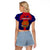 (Custom Personalised) Papua New Guinea Raglan Cropped T Shirt West New Britain Province Mix Coat Of Arms Polynesian Art - Wonder Print Shop