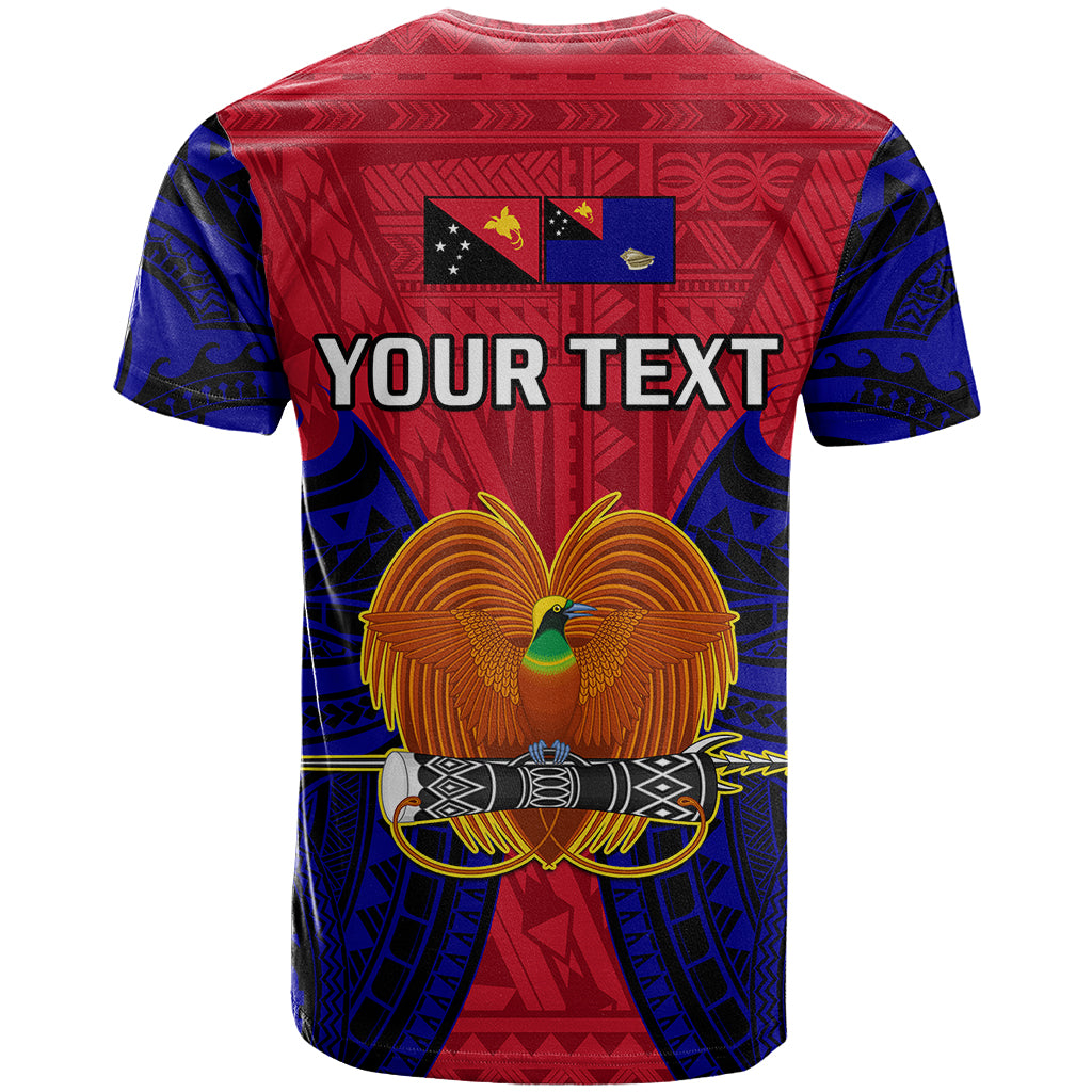 Custom Papua New Guinea T Shirt West New Britain Province Mix Coat Of Arms Polynesian Art - Wonder Print Shop
