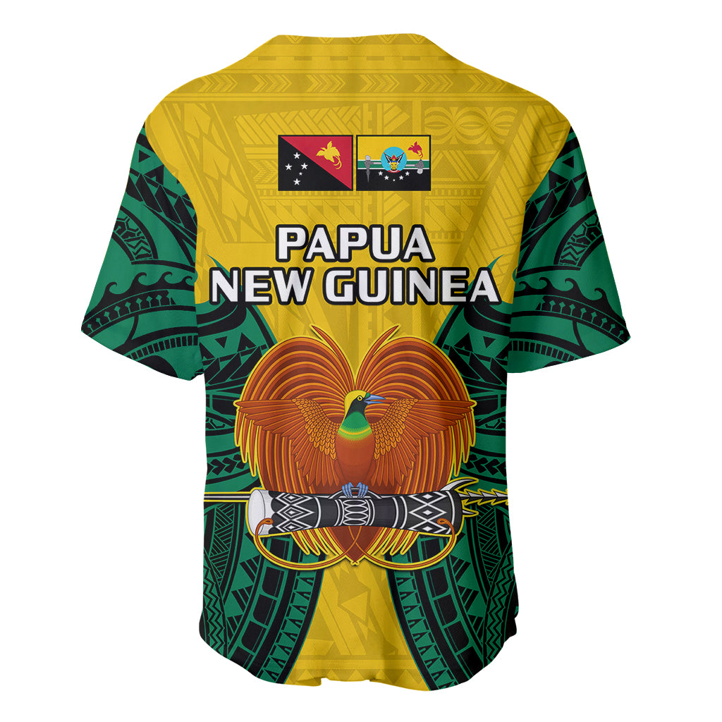 Papua New Guinea Baseball Jersey Hela Province Mix Coat Of Arms Polynesian Art - Wonder Print Shop