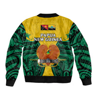 Papua New Guinea Bomber Jacket Hela Province Mix Coat Of Arms Polynesian Art - Wonder Print Shop