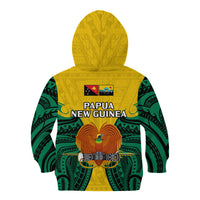 Papua New Guinea Kid Hoodie Hela Province Mix Coat Of Arms Polynesian Art - Wonder Print Shop