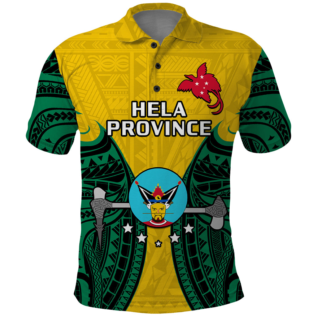 Papua New Guinea Polo Shirt Hela Province Mix Coat Of Arms Polynesian Art - Wonder Print Shop