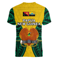 Papua New Guinea Women V Neck T Shirt Hela Province Mix Coat Of Arms Polynesian Art - Wonder Print Shop