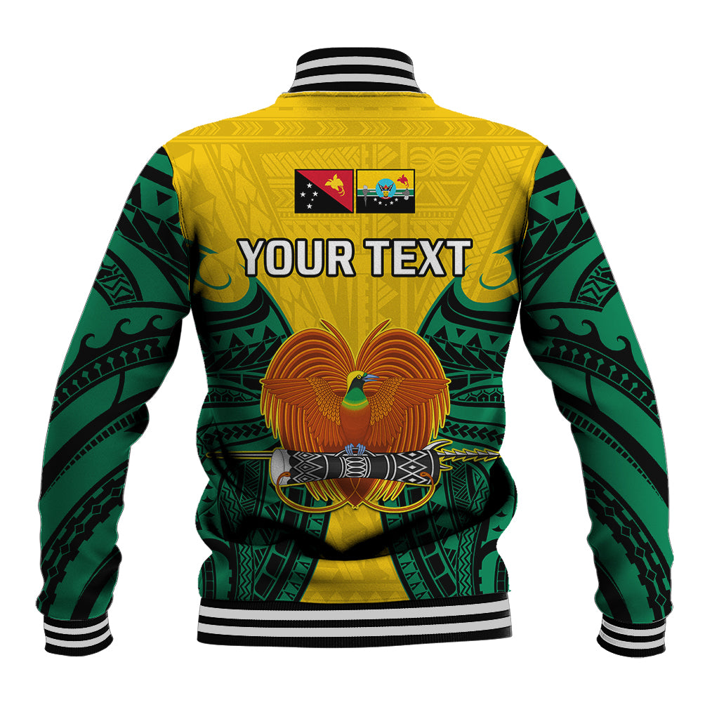 (Custom Personalised) Papua New Guinea Baseball Jacket Hela Province Mix Coat Of Arms Polynesian Art - Wonder Print Shop