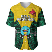 (Custom Personalised) Papua New Guinea Baseball Jersey Hela Province Mix Coat Of Arms Polynesian Art - Wonder Print Shop