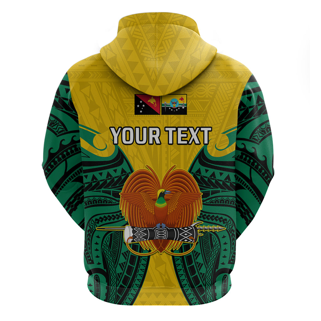Custom Papua New Guinea Hoodie Hela Province Mix Coat Of Arms Polynesian Art - Wonder Print Shop