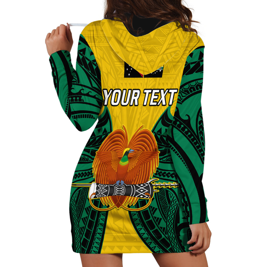 (Custom Personalised) Papua New Guinea Hoodie Dress Hela Province Mix Coat Of Arms Polynesian Art - Wonder Print Shop