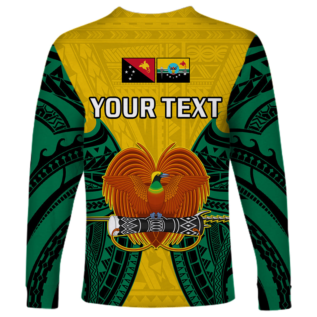 (Custom Personalised) Papua New Guinea Long Sleeve Shirt Hela Province Mix Coat Of Arms Polynesian Art - Wonder Print Shop