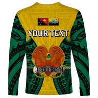 (Custom Personalised) Papua New Guinea Long Sleeve Shirt Hela Province Mix Coat Of Arms Polynesian Art - Wonder Print Shop