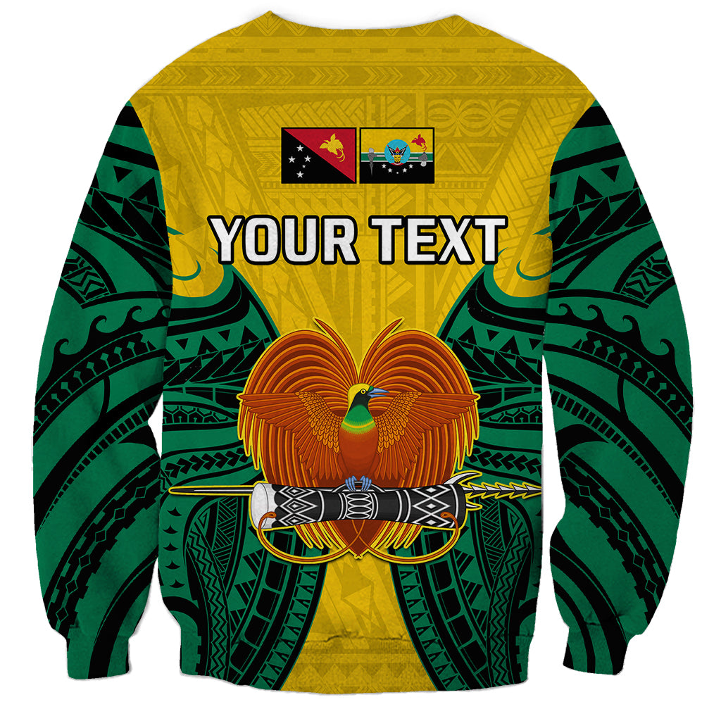 (Custom Personalised) Papua New Guinea Sweatshirt Hela Province Mix Coat Of Arms Polynesian Art - Wonder Print Shop