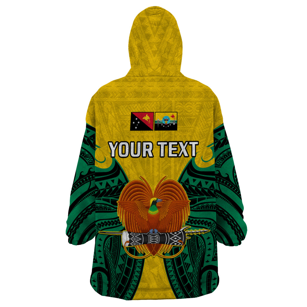 (Custom Personalised) Papua New Guinea Wearable Blanket Hoodie Hela Province Mix Coat Of Arms Polynesian Art - Wonder Print Shop