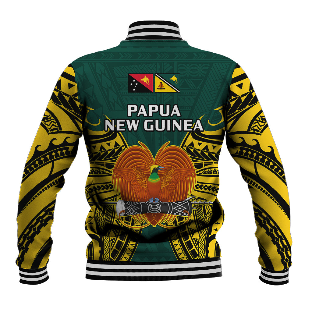 Papua New Guinea Baseball Jacket Jiwaka Province Mix Coat Of Arms Polynesian Art - Wonder Print Shop