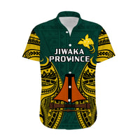 Papua New Guinea Hawaiian Shirt Jiwaka Province Mix Coat Of Arms Polynesian Art - Wonder Print Shop