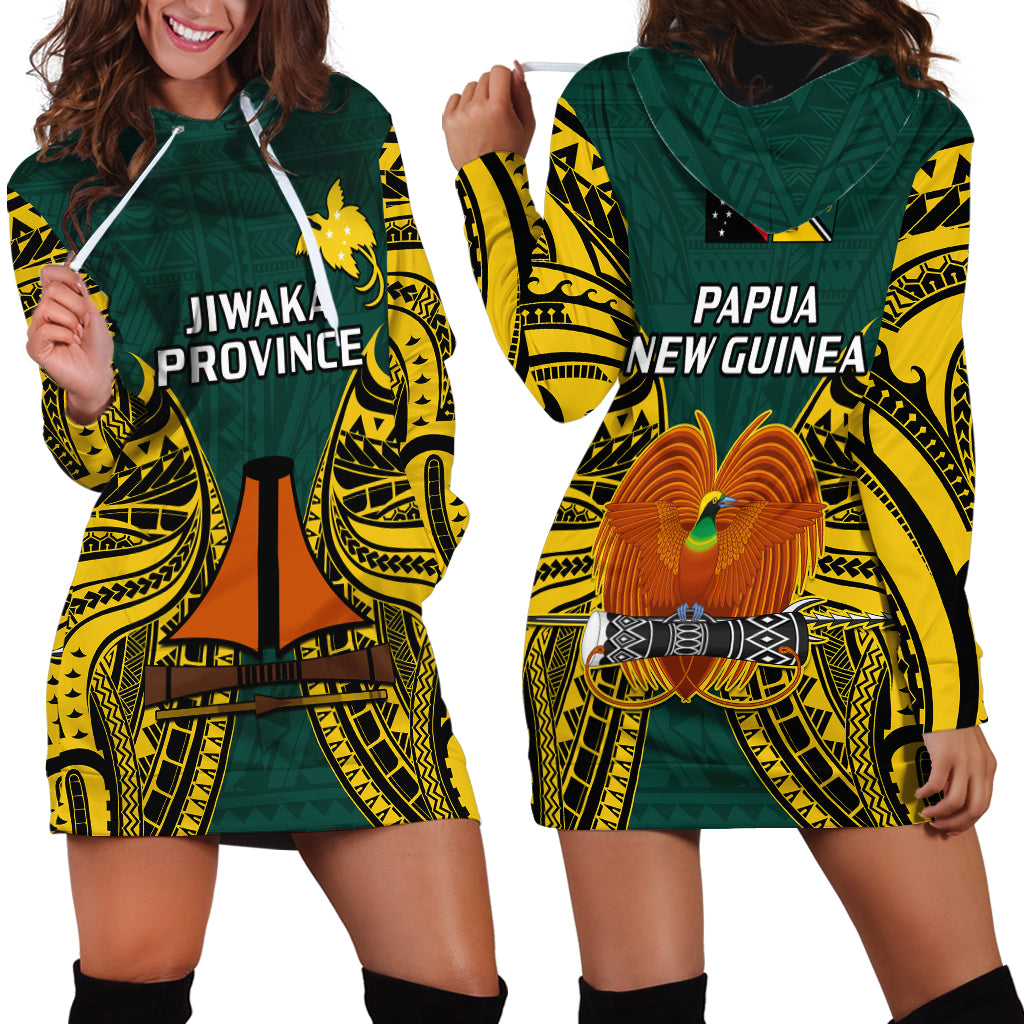 Papua New Guinea Hoodie Dress Jiwaka Province Mix Coat Of Arms Polynesian Art - Wonder Print Shop