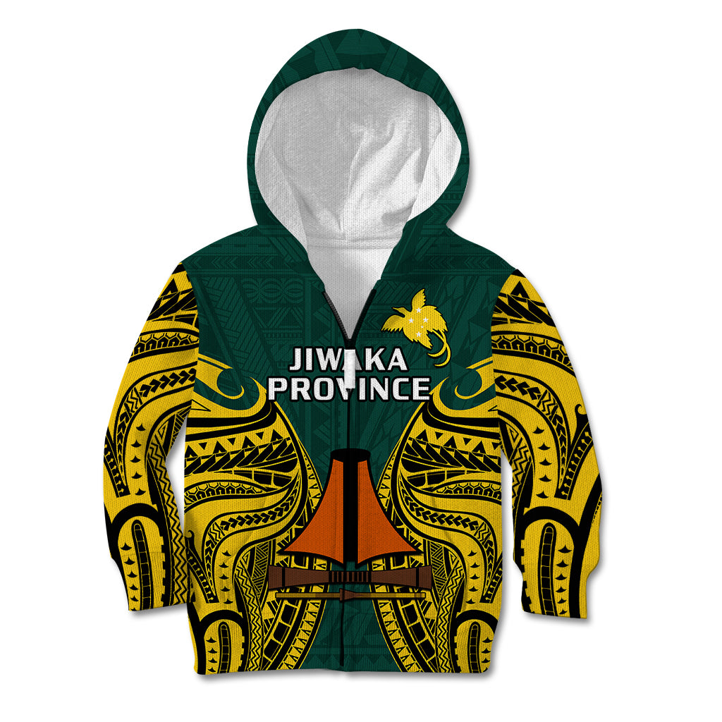 Papua New Guinea Kid Hoodie Jiwaka Province Mix Coat Of Arms Polynesian Art - Wonder Print Shop