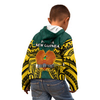 Papua New Guinea Kid Hoodie Jiwaka Province Mix Coat Of Arms Polynesian Art - Wonder Print Shop