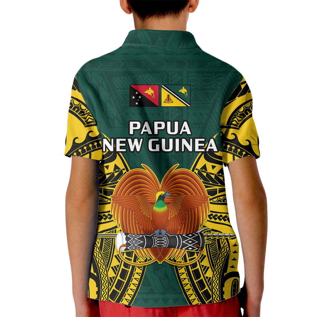 Papua New Guinea Polo Shirt for Kid Jiwaka Province Mix Coat Of Arms Polynesian Art - Wonder Print Shop