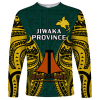 Papua New Guinea Long Sleeve Shirt Jiwaka Province Mix Coat Of Arms Polynesian Art - Wonder Print Shop