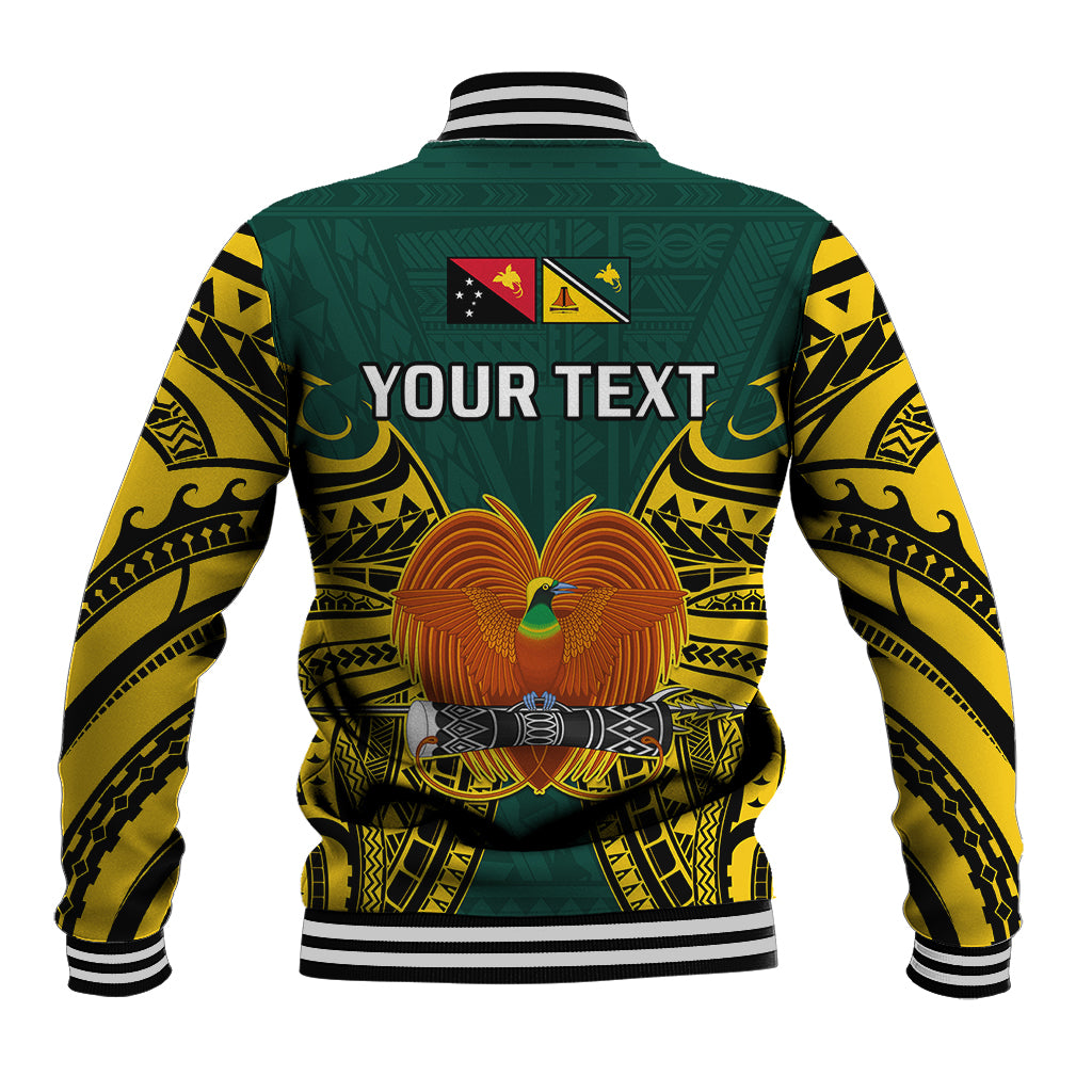 (Custom Personalised) Papua New Guinea Baseball Jacket Jiwaka Province Mix Coat Of Arms Polynesian Art - Wonder Print Shop