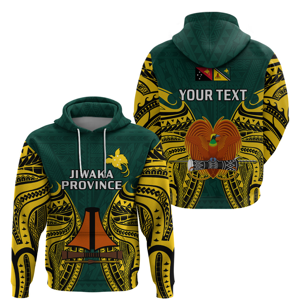 Custom Papua New Guinea Hoodie Jiwaka Province Mix Coat Of Arms Polynesian Art - Wonder Print Shop