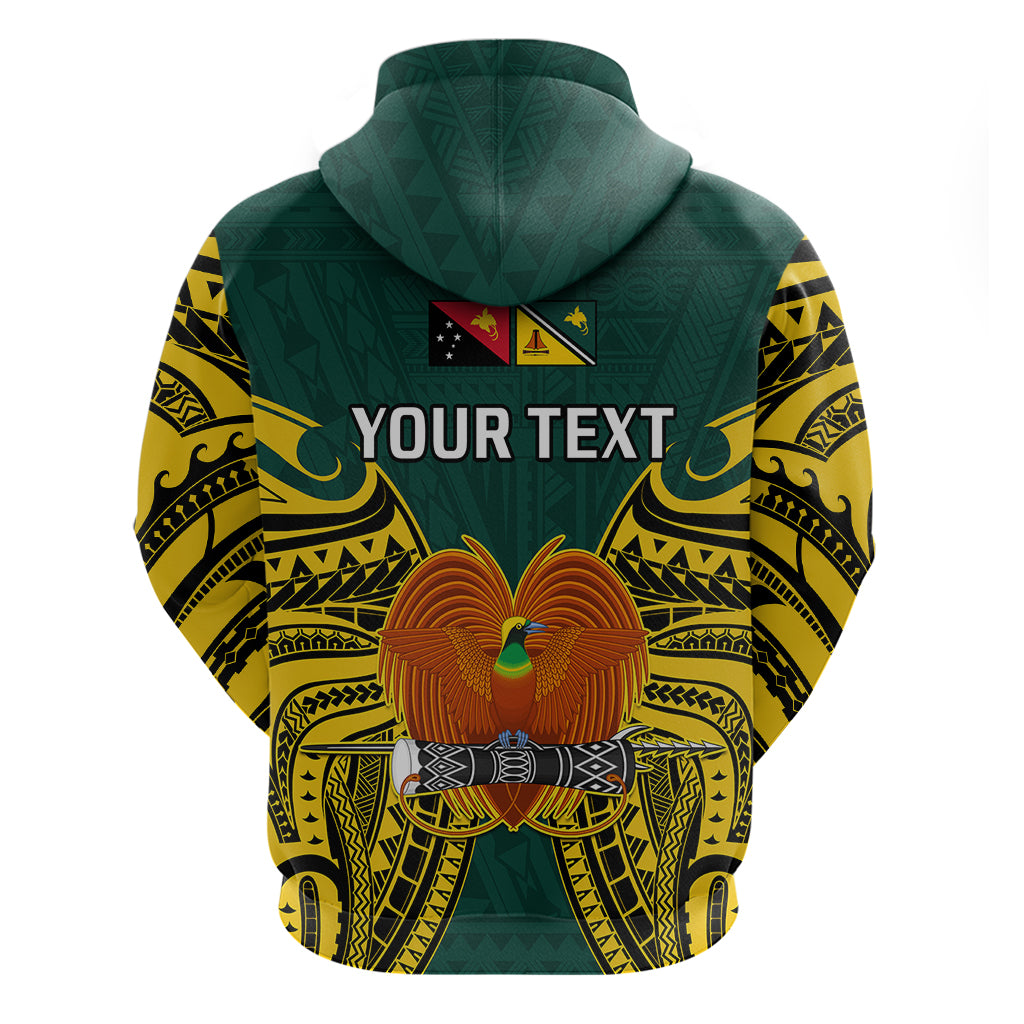 Custom Papua New Guinea Hoodie Jiwaka Province Mix Coat Of Arms Polynesian Art - Wonder Print Shop