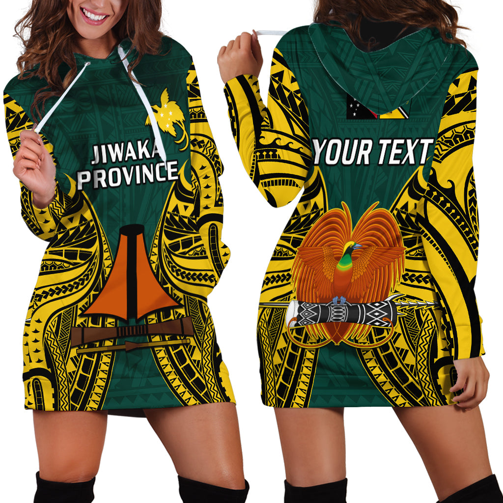 (Custom Personalised) Papua New Guinea Hoodie Dress Jiwaka Province Mix Coat Of Arms Polynesian Art - Wonder Print Shop