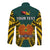 (Custom Personalised) Papua New Guinea Long Sleeve Button Shirt Jiwaka Province Mix Coat Of Arms Polynesian Art - Wonder Print Shop