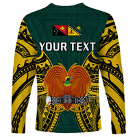 (Custom Personalised) Papua New Guinea Long Sleeve Shirt Jiwaka Province Mix Coat Of Arms Polynesian Art - Wonder Print Shop