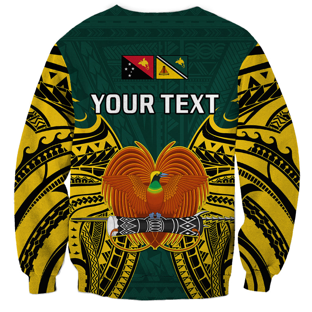 (Custom Personalised) Papua New Guinea Sweatshirt Jiwaka Province Mix Coat Of Arms Polynesian Art - Wonder Print Shop