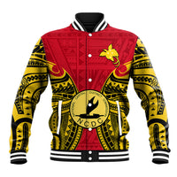 Papua New Guinea Baseball Jacket National Capital District Mix Coat Of Arms Polynesian Art - Wonder Print Shop