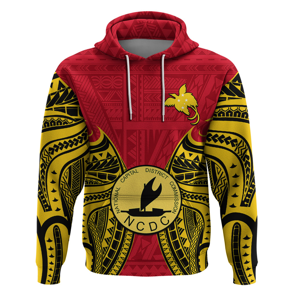 Papua New Guinea Hoodie National Capital District Mix Coat Of Arms Polynesian Art - Wonder Print Shop